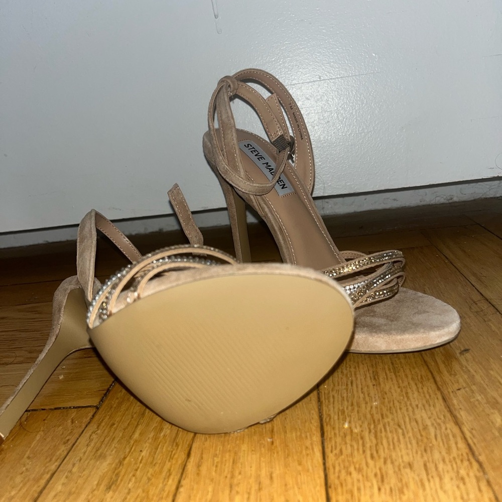 Steve Madden Tan Rhinestone Heels - Picture 4 of 5
